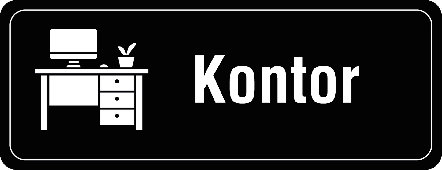 Tvåfärgad kontorsskylt i plast