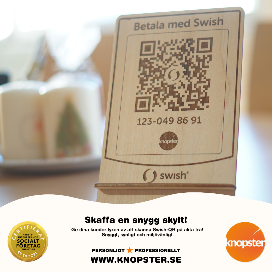 Skaffa en snygg Swish-skylt i trä